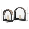 Deco 79 Metal Arched Candle Lantern with Cane Inspired Gold