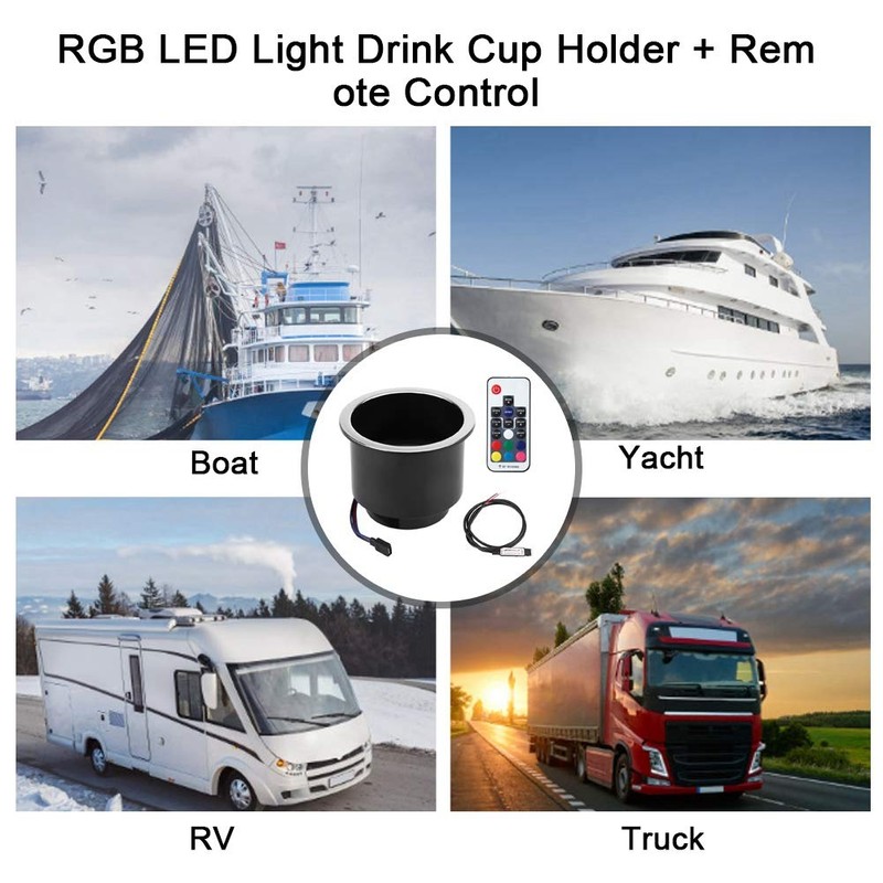 KIMISS 3.7inch DC12V 3W Plastic RGB LED Light Drink Cup