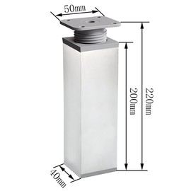 Rusoz Adjustable Cabinet Legs, 4 Pcs Legs for Furniture 200mm Adjustable Height 0-20mm Aluminum Alloy Table Legs for Desk,Sofa and DIY Furniture