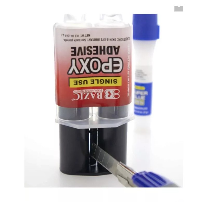 BAZIC 1 Tube Epoxy Adhesive Glue High Strength Quick Setting