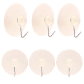 Toyland® Pack of 6-3.5cm Clear Suction Hooks - Multi Purpose Reusable Storage Hooks - Christmas Hanging Accessories