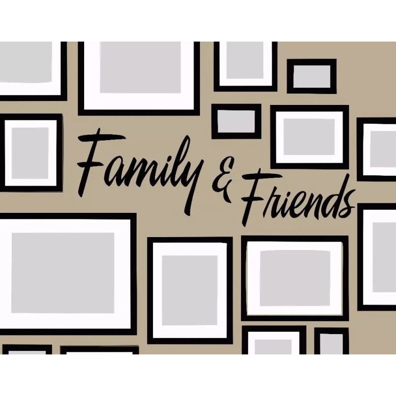 WrenGifts Family and Friends Horizontal Removable Vinyl Wall Decal -