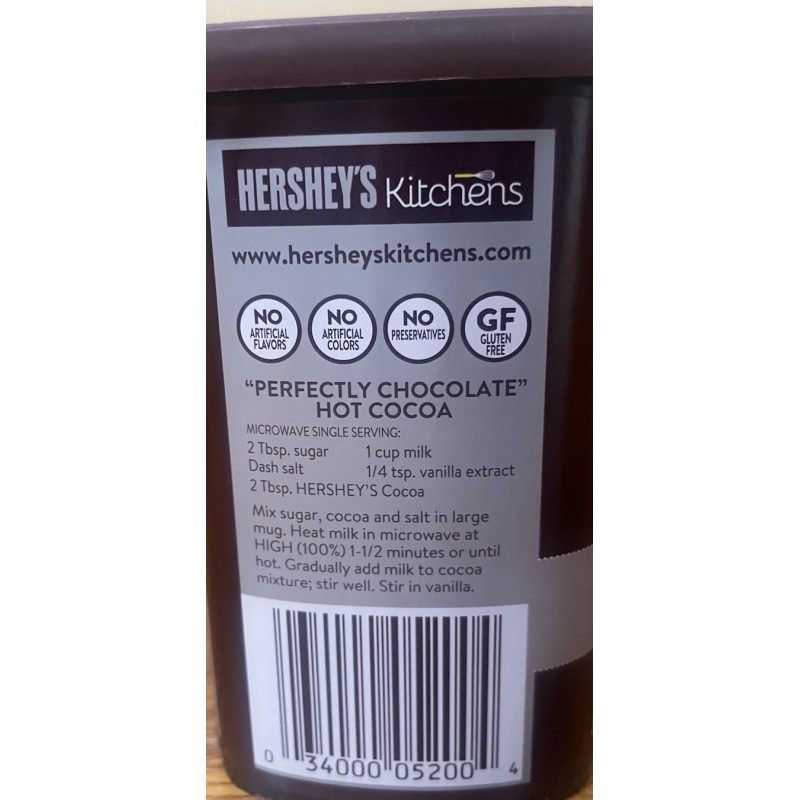 Hershey's Cocoa 100% CACAO Natural Unsweetened Powder 8 oz tub