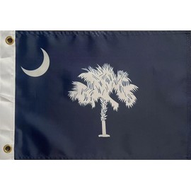 HSTENXY 12x18 Inch Durable South Carolina Boat Flag, State Flag, Showcasing Patriotism,with 2 Brass Washers (South Carolina)