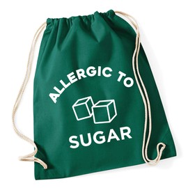 Hippowarehouse Allergic to Sugar Drawstring Cotton School Gym Bag 37cm x 46cm, 12 litres