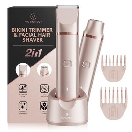 Bikini Trimmer for Women,Electric Razor & Shaver for Face, Body & Intimate Areas ,Hair Trimmer Ipx7 Waterproof Wet & Dry Use,Rechargeable Razor Travel Grooming Kit:_Rose Gold