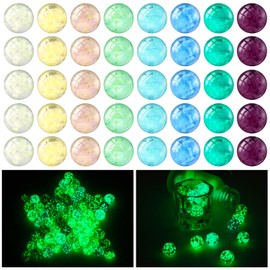 48 Pieces Marbles Glow in The Dark Marbles for Kids Mixed Colors Luminous Glass Marbles Runs for Kids Marble Games DIY and Home Decoration (1.2 CM/ 0.47 Inch)