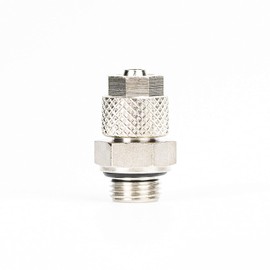 Straight hose screw connection with 1/8 inch male thread, hose connection for 6 x 4 mm, nickel-plated brass