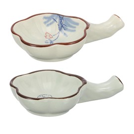 PATIKIL Chinese Calligraphy Ink Dish, 2 Pcs Painting Brush Rest Dish Multifunctional Japanese Ceramics Ink Water Plate for Calligraphy, Painting, Art Supplies, White