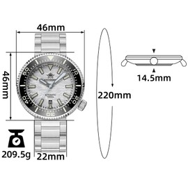 ADDIESDIVE 1000 M Waterproof Automatic Dive Watches for Men NH35 Analog Ceramic Bezel Synthetic Sapphire White Wave Dial