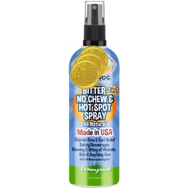 Bodhi Dog Bodhi Dog Bitter 2-in-1 No Chew & Hot Spot Spray - Natural Anti-Chew Remedy Better Than Bitter Apple - Soothes Hot Spots, Deters Chewing - Safe for Skin, Wounds & Furniture- Made in USA (8 Fl Oz)