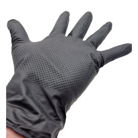 Tiga-Med Tough Grip Disposable Gloves, Pack of 50/250/500/1000, Extra Strong, Nitrile Gloves, Work Gloves for Workshop, Garden, Laboratory & Assembly, Pack of 50 / Box (50, M)