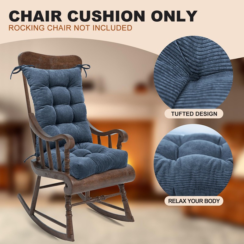 Lokex Rocking Chair Cushion Only,Tufted Non-Slip Comfortable Rocking Chair Cushions