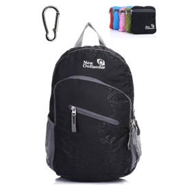 Outlander Packable Handy Lightweight Travel Hiking Backpack Daypack, Black