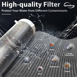 iSpring WSP-100 1 Inch Backwash Filter Water Filter Reusable Spin Down Sediment Water Filter, Pre-Filter for Well Water Hose, G 1 Inch - 3/4 Inch, 100 μm