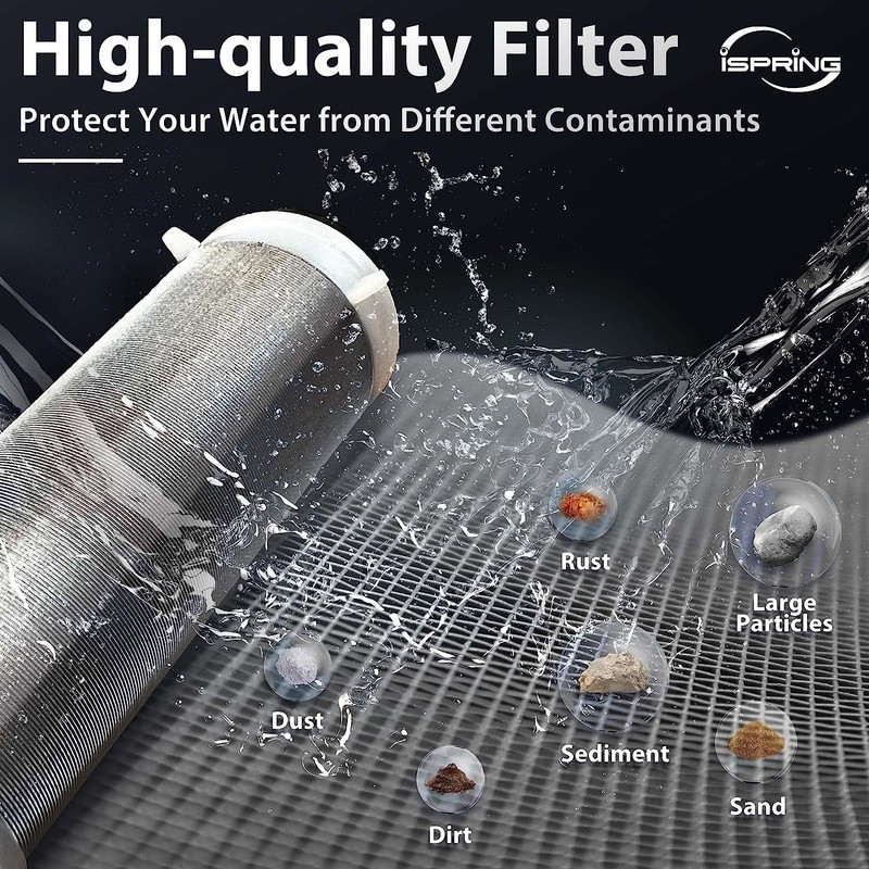 iSpring WSP-100 1 Inch Backwash Filter Water Filter Reusable Spin
