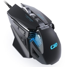 C303 RGB Backlit Wired Gaming Mouse with 7200DPI Optical Sensor, 8 Programmable Buttons, USB Computer Mouse Lightweight PC Gaming Mice, Mouse Gamer for Laptop PC Mac, Black