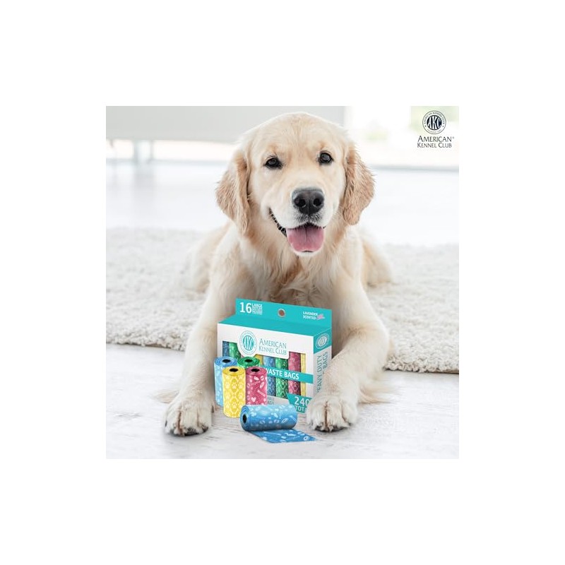 AKC - Bolsas para excrementos de perro, 240 bolsas de