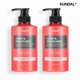 Kundal Honey Macadamia Pure Body Lotion 500ml (2 bottles) White Musk / 쿤달 허니마카다미아 퓨어 바디로션 500ml 2개 화이트머스크