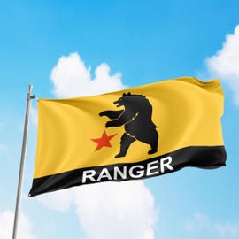 New California Republic Flag Double Stitched Brass Grommets - 100% Nylon Vivid Color California Flag - Suitable for House Decor, Hiking, Christmas Day, Room and Basement - 3x5 Feet (New California Ranger)