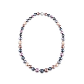 Stunning Multi Black Graduated Shell Pearl Necklace & Sterling Silver Magnetic Clasp- 925