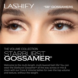 Lashify Star Burst 12mm Gossamer DIY Eyelash Extensions Refill, The Ultimate Multi-Length Multi Layered Lash, Chocolate Color, Easy False Lashes