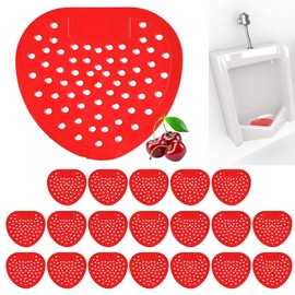 CNQLIS 50 Pack Urinal Screen Cakes Blocks Deodorizer Pads Scent Lasts Up to 30 Days Anti-Splash and Ideal for Public and Domestic Men Bathrooms Cherry Fragrance Rubber Toilet Bowl Clip