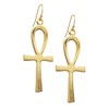 Egyptian Ankh Earrings - Bright Gold Finish - Extra Large