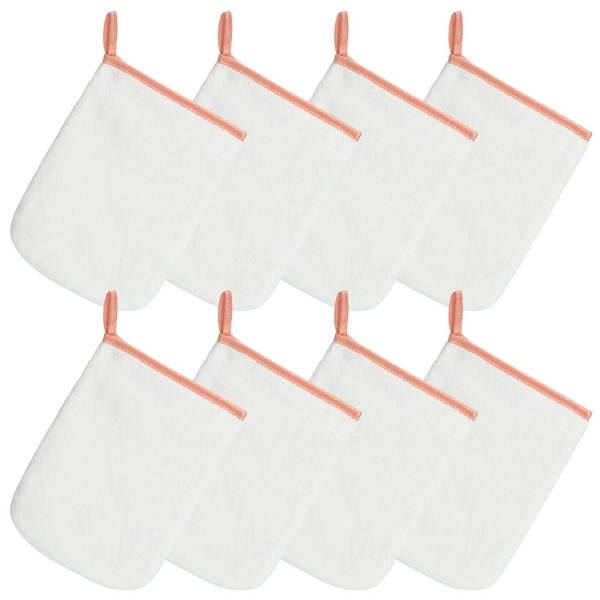 PHOGARY Wash Cloths 8 Pack, Microfiber Coral Fleece Facial Cloths,