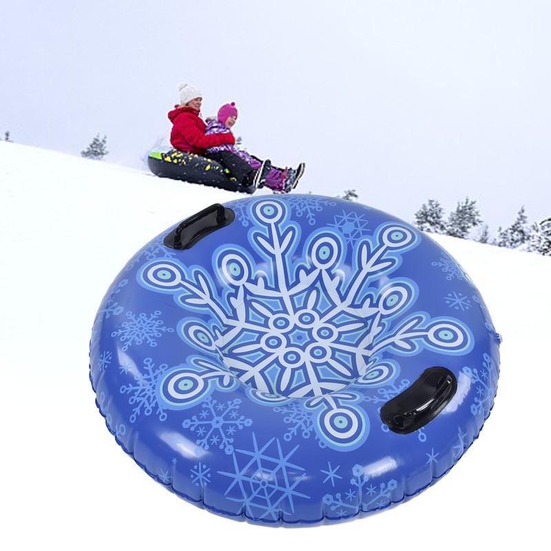 Snow Tube with Handle PVC 450lbs Load Bearing Blue White