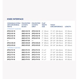 KNIT-RITE 18 Inch Knee Interface Straight Sleeve - Polyester X-Static (Black, 6 Inch, 1 Sleeve)