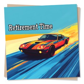 Cool Happy Retirement Card for Car Lover - Driving, New Stage of Life - Fun, Playful - For Parent, Grandparent, Friend, Special Someone, Colleague, Men, Dad, Uncle, Man