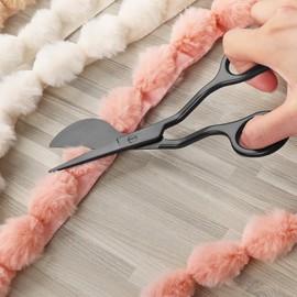 KUONIIY 6" Black Applique Scissor Duckbill Scissors for Arts Crafts Tufting Crafts and Embroidery