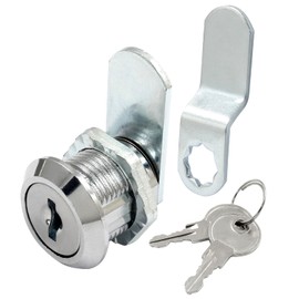 BokWin 1 Pcs Cabinet Cam Lock with Key 5/8 Inch File Cabinet Lock Set Cam Locks Keyed Alike for Mailbox Drawer Tool Box Cylinder(Silver)