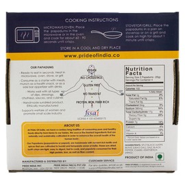 Pride Of India - Salty Black Bean Namkeen Papadum Lentil Crisp - 10 count (3.53oz - 100gm) - Lentil Chips, Gluten-Free Crackers, Healthy Snacks, Indian Snacks, Lentil Crackers