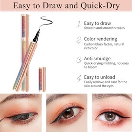 Set De Máscara De Pestañas Con Fibras De Seda 4D, Máscara De Pestañas Y Delineador De Ojos Negros, Kit De Larga Duración Y Lápiz Delineador De Ojos