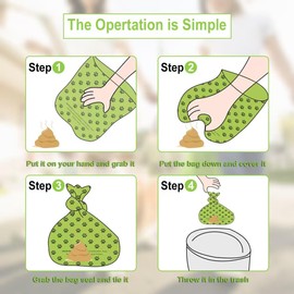 Compostable Dog Poop Bag Rolls, Doggie Poop Bags Bulk, Vegetable-Based Eco-Friendly Pet Waste Bags, Unscented, Extra Thick, Leak Proof, Size 9 x 13 Inches (12 Rolls Bags+1 Distributor)