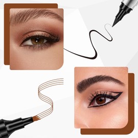 Eyebrow Pencil, Microblading Pen with 4 Fine Micro Fork Tips, Long-Lasting Waterproof Eyebrow Pencil, Smudge-proof Eyebrow Shaping Tool (Light Brown)