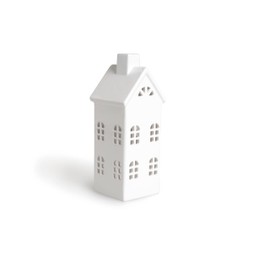 Excelsa House Lantern, Ceramic, White, 8 X 8 X 23 cm