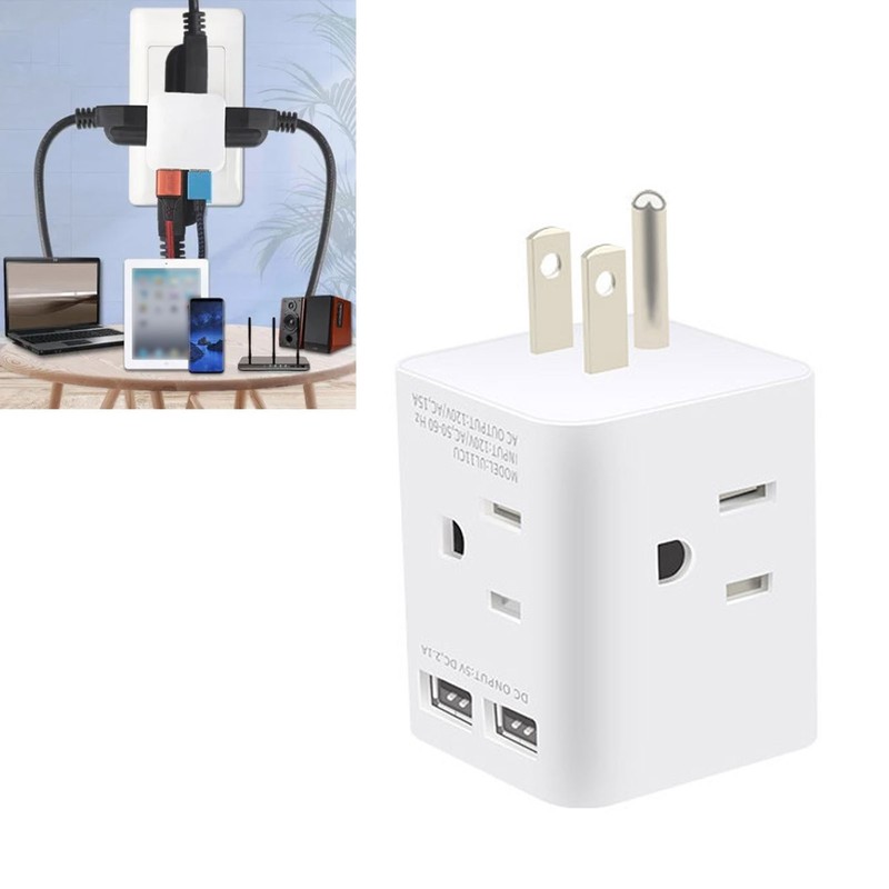 Multi Plug Outlet Extender Electrical Wall Outlet Splitter with 4