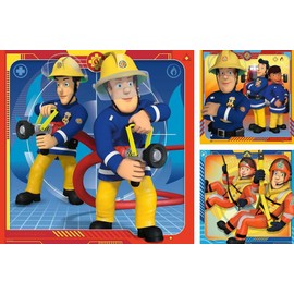 Ravensburger Children's Puzzle - 05077 Our Hero Sam - Puzzle for Children from 5 Years with 3 x 49 Pieces, Puzzle with Fireman Sam, Yellow