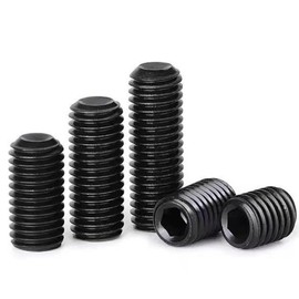 4Pcs M8-1.25x55mm Black Hex Socket Set Grub Screws,Headless Cup Point,Internal Hex Drive,Alloy Steel,Grade 12.9 Carbon Steel,for Towel Rack Door Knob