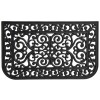HomeRoots 18" X 30" Black Rubber Scrollwork Outdoor Door Mat
