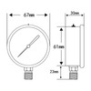 Solimeta 0-200psi Liquid Filled Pressure Gauge, 2.5" Bourdon Tube Pressure