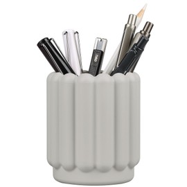 Silicone Pen Holder, Pencil Holder Cute Pens Cup for Desk for Kids Office Decor Desk Accessories Pen Pot Desk Organizer (Light Gray)