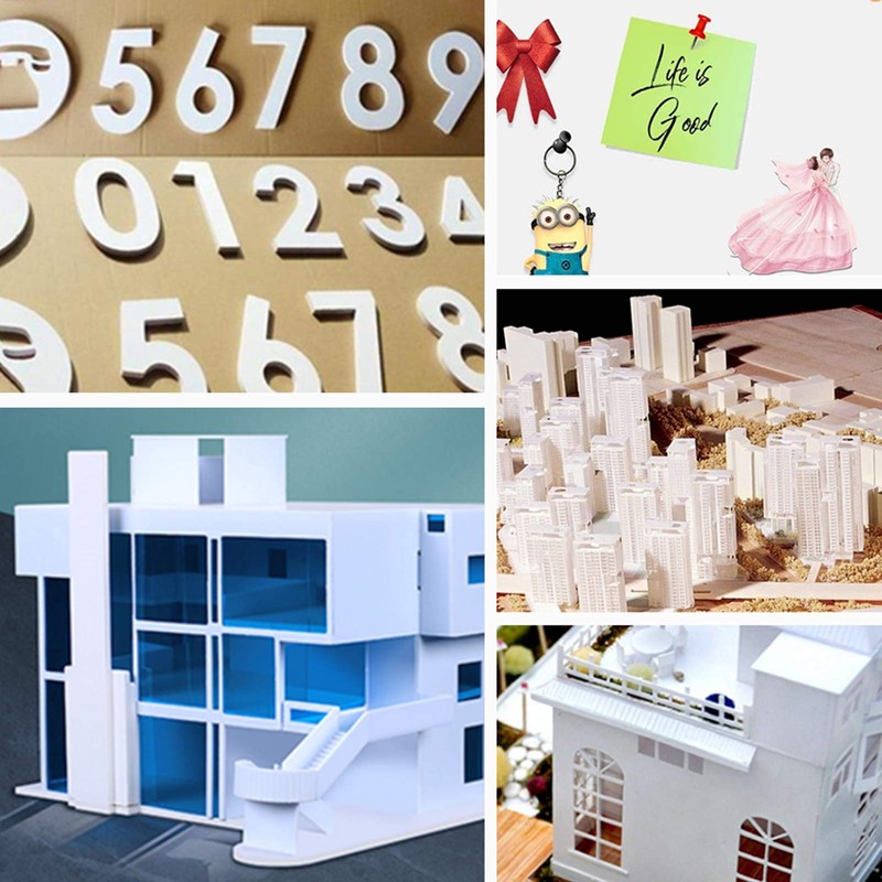 BENECREAT 5 Sheets 3mm White Foam Boards 11.8x7.8" Rectangle Foam