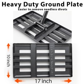 Lawn Leveling Rake, Heavy Duty Levelawn Tool for Garden Level Soil or Dirt Ground Surfaces Easily, 17” x 10” Ground Plate, Steel Handle Length is 60 inch