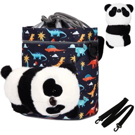 ONETOALL Kids Bike Basket with Cuddly Toy, Kids Bicycle Handlebar Bag, Girl's & Boy's Gifts for Balance Bike Tricycle Scooter