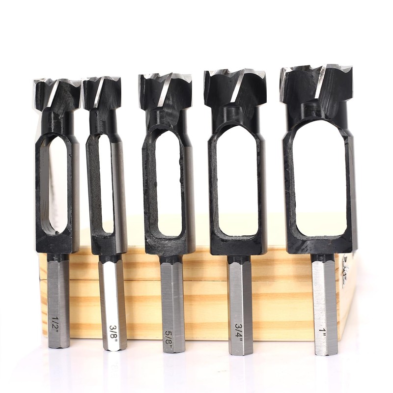 SICWOOD 5PCS Wood Plug Cutters Set, Wood Tenon Maker Dowel