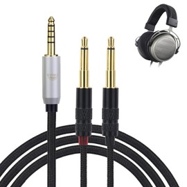 okcsc Dual 3.5mm to 4.4mm Headphone Cable for Sony MDR-Z1R MDR-Z7 MDR-Z7M2 Headphones for beyerdynamic for Denon, FIIO, Arya, SUNDARA, Ananda, 4-Core Nylon Braided OFC Upgrade Cable 6.56FT 4.4MM